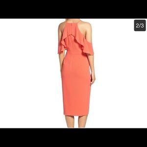 Maggy London size 8 pink coral midi dress NWT